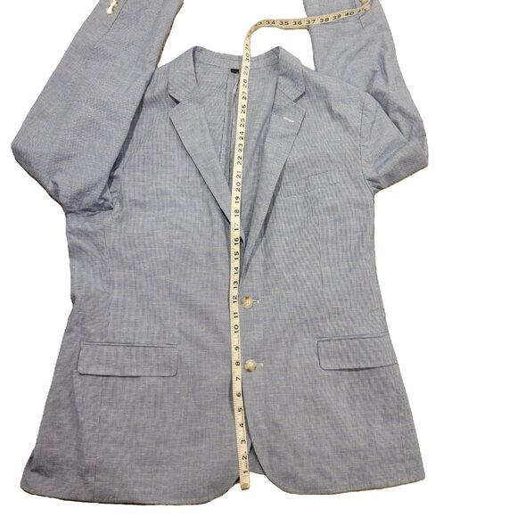 J Crew Thompson, Slim Fit, Summer Weight Blazer, White and Navy - Picture 6 of 10